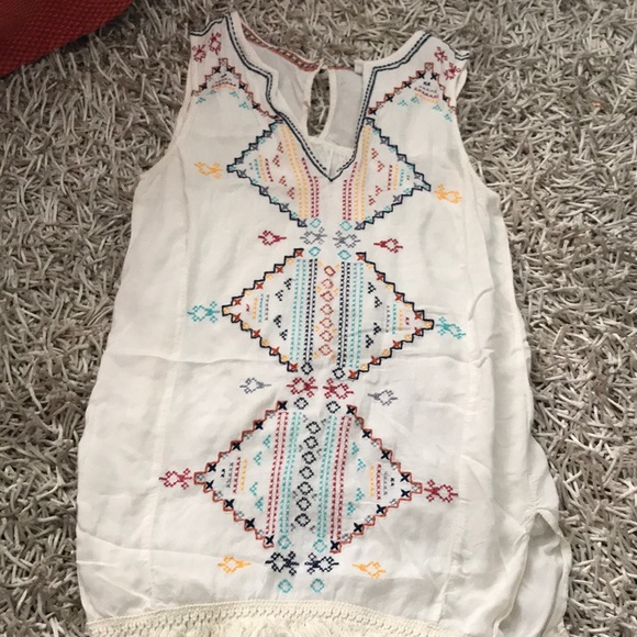 Embroidered Fringe Tunic Tank by Knox Rose - Picture 2 of 7